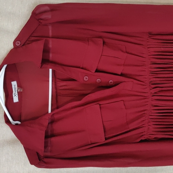 Red tunic blouse - Picture 2 of 4